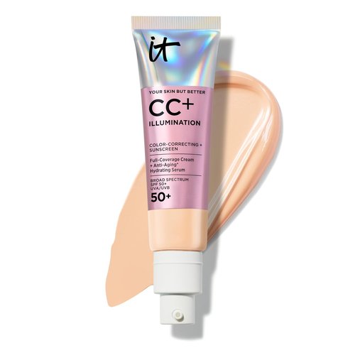 IT Cosmetics CC+ Cream Illumination - Radiant Full Coverage Foundation With SPF 50+ & Anti-Aging Serum | 1.08 fl oz