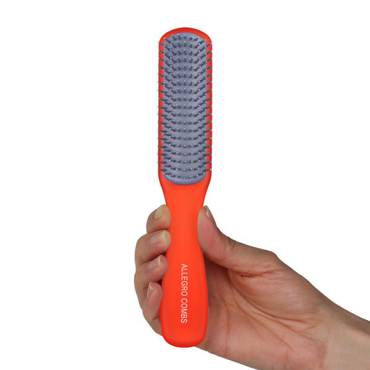 Allegro Combs ScalpCaress Hair Brushes For Women Mens Brush Children Detangler Brush For Curly Hair Curly Hair Brush Slick Back Hair Brush (Red, Medium)