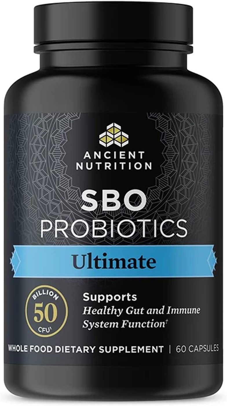 Ancient Nutrition Probiotics - SBO Probiotics with 50 Billion CFUs for Digestive & Immune Support | 60 Gluten-Free Capsules