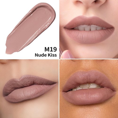 Oulac Matte Liquid Lipstick - Long-Lasting Pink Nude Stain | Waterproof, Creamy Formula with Vitamin E