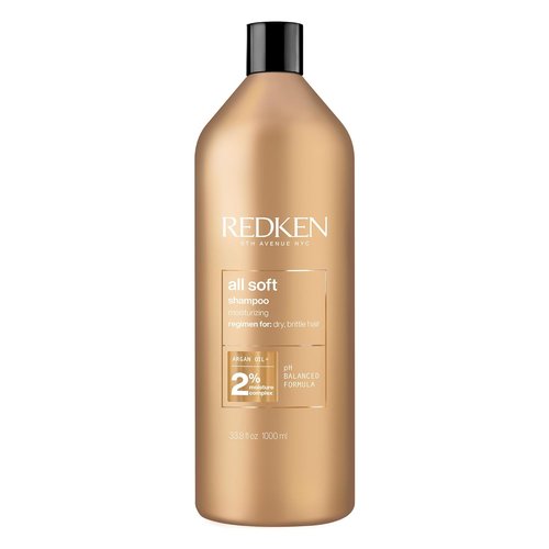 Redken All Soft Shampoo - Moisturizing Formula with Argan Oil for Soft, Hydrated Hair | Safe for Color-Treated Hair
