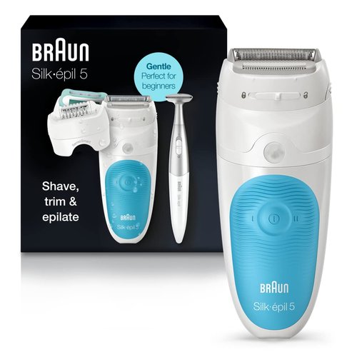 Braun Silk-épil 5 Epilator - Cordless Hair Removal Device for Women | Wet & Dry, Rechargeable