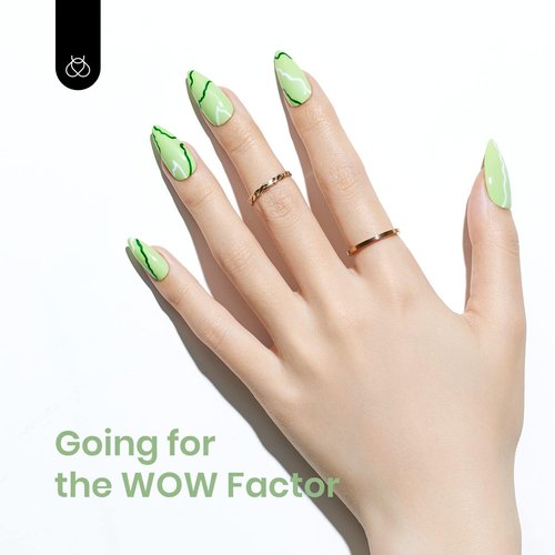 Beetles Mint Green Gel Polish - Spring Buds 15ML/0.51Fl Oz, Lime Light Green Gel Nail Polish, Soak Off UV LED Lamp Pastel Nails Art, Long-Lasting Manicure Salon Easter Spring Day Nails