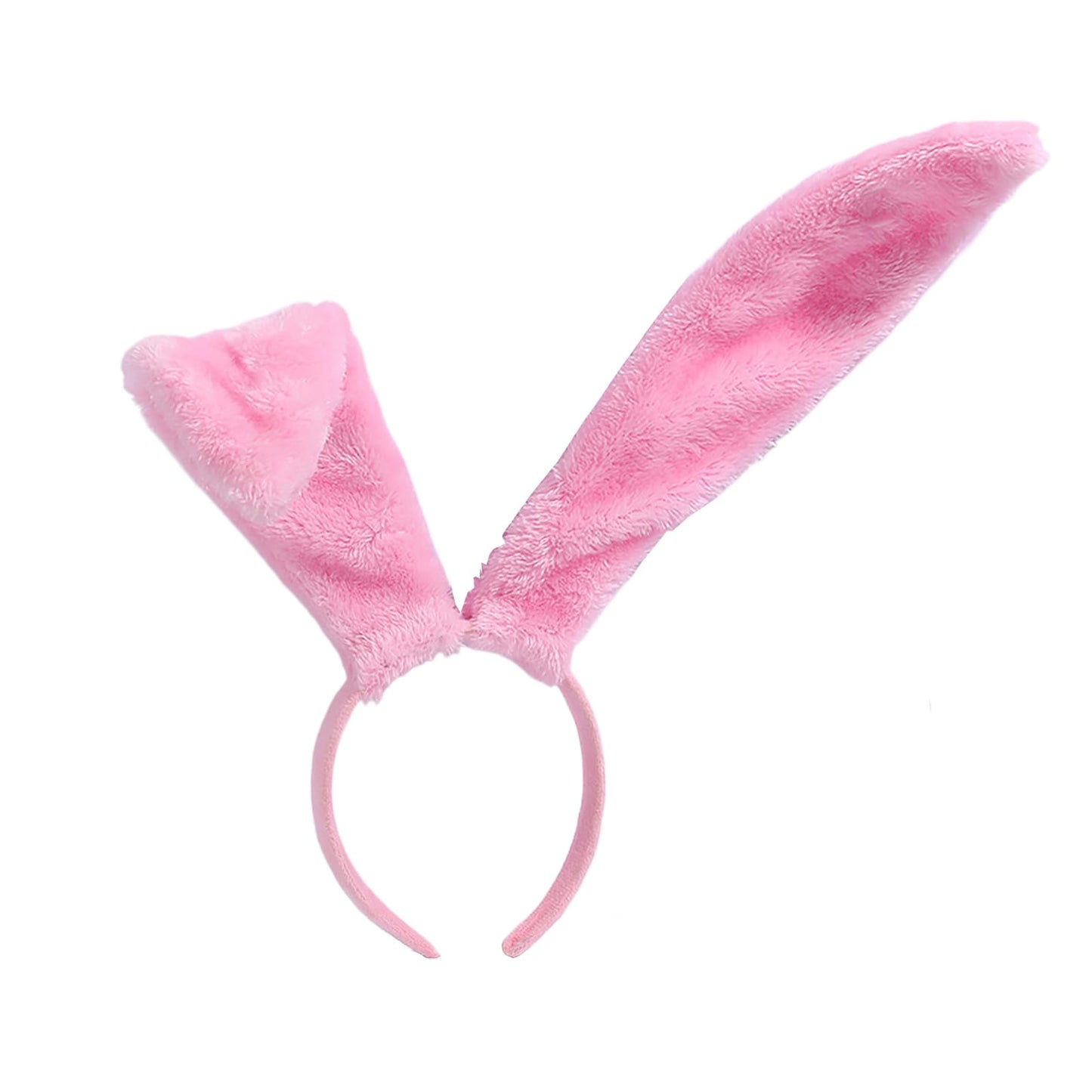 FunSpt Easter Bunny Rabbit Ears Plush Headband Halloween Costume for Aldult Pink 4