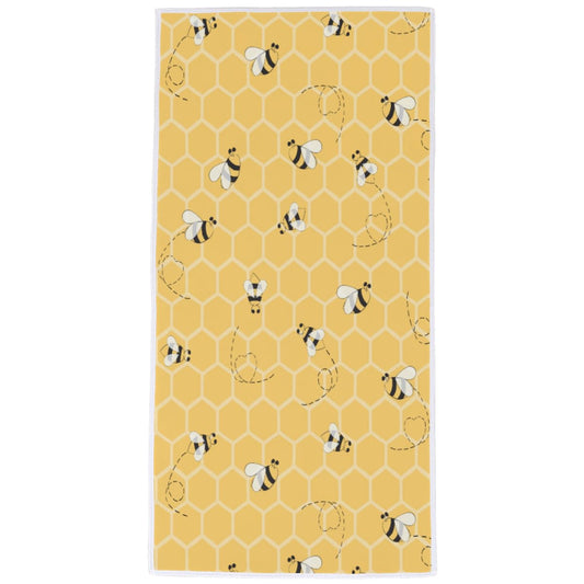 Vhcawsu Yellow Bees Honeycomb Hand Towel Bath Towels Soft Bathroom Hair Drying Towels Highly Absorbent Fingertip Towel for Spa Gym Sport 16"x30"