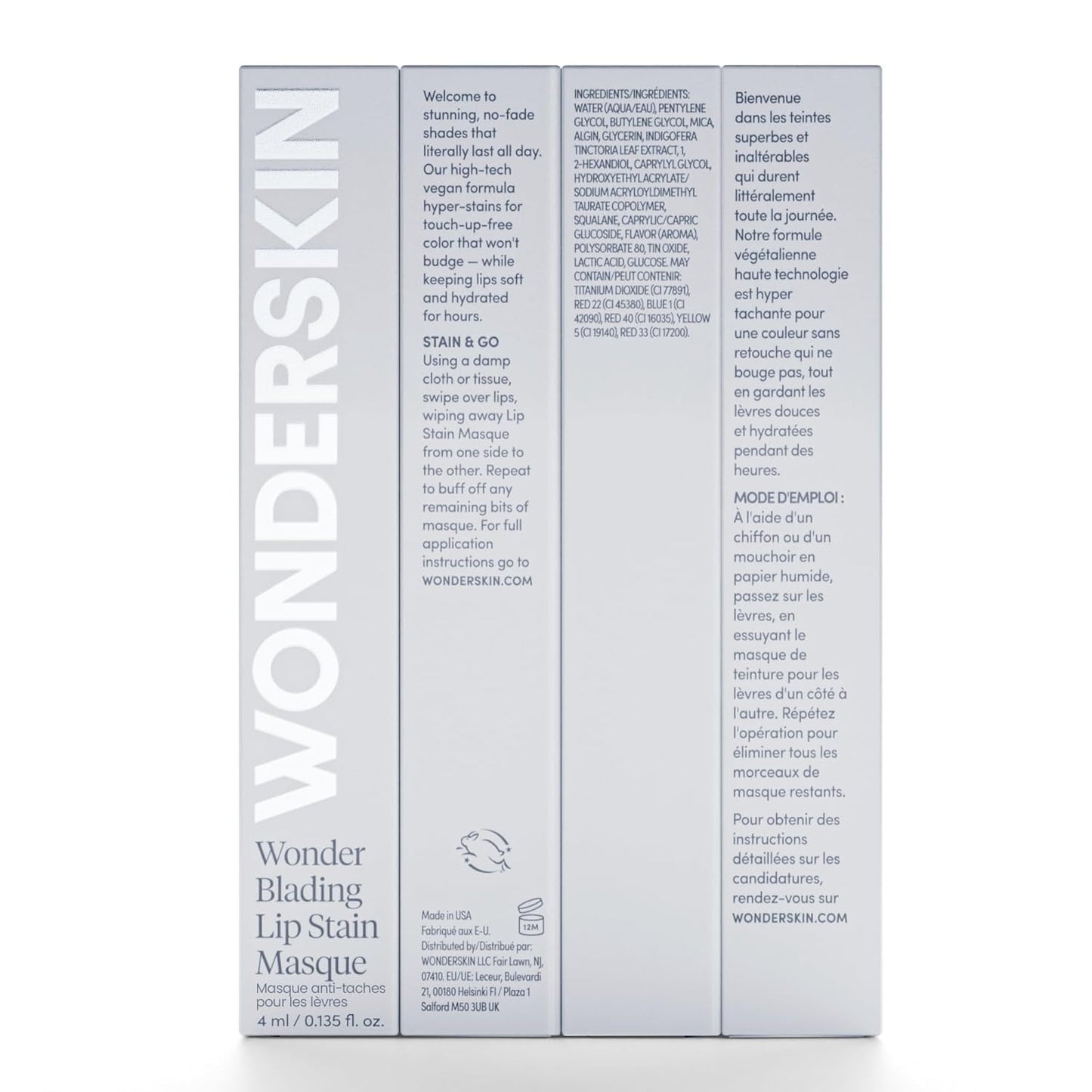 Wonderskin Wonder Blading All Day Lip Stain Peel Off Masque and Reveal Kit - Long Lasting, Waterproof Nude Lip Tint, Transfer Proof Natural Makeup Stain Kit (Bella)