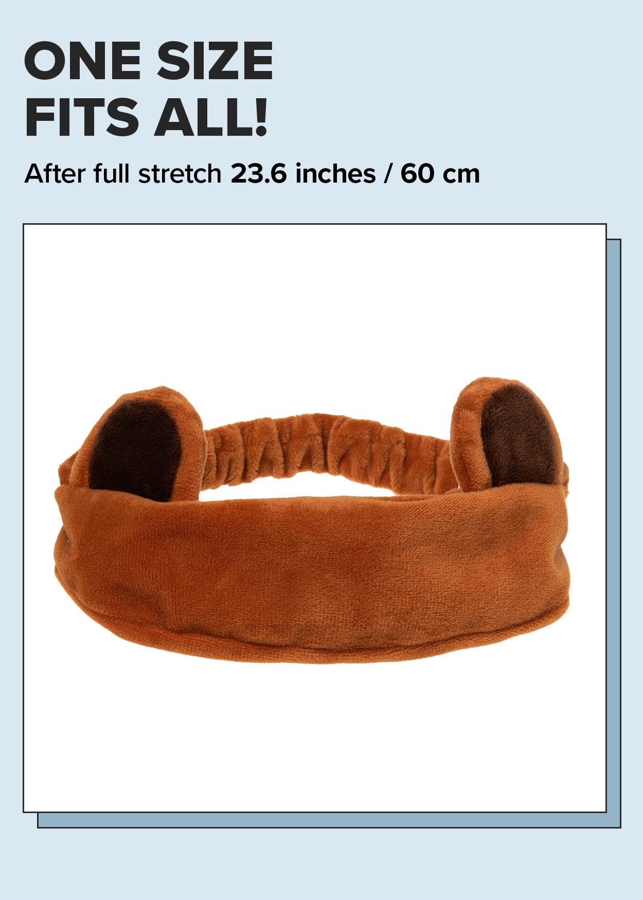 I DEW CARE Face Wash Headband - Brown Bear | Animal Head band for Face Washing & Skincare, Spa Day, Soft & Fuzzy, Cute for Makeup, Shower, Teen Girls Stuff, Teddy Bear Ears, Gift (1 Count)