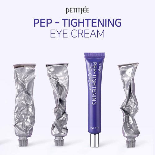 Petitfee Pep-Tightening Eye Cream - Peptide Formula with Green Tomato & Coffee Seed Extract | 1.05 oz (30g) for Fine Lines & Tightening