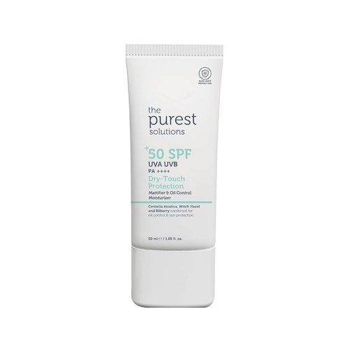 Purest Solutions Dry-Touch Protection Moisturizer SPF 50+ - Oil Control & Mattifier for Oily Skin | Vegan & Eco-Friendly (1.69 fl. oz)