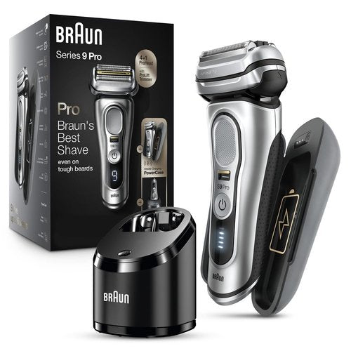 Braun Electric Razor - Series 9 Pro 9477cc Waterproof Foil Shaver | Wet & Dry Shaving, Silver
