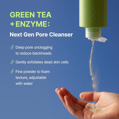 BY WISHTREND Green Tea & Enzyme Powder Wash, Gentle Face Wash for Sensitive Skin, Removes Impurities, Facial Cleanser for Dry Skin, Korean Skincare, Fragrance Free, 110g / 3.88 Oz