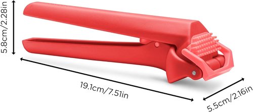 Dreamfarm Garject Lite Garlic Peeler & Press - 2-In-1 Mincer with Ejector, Red Nylon