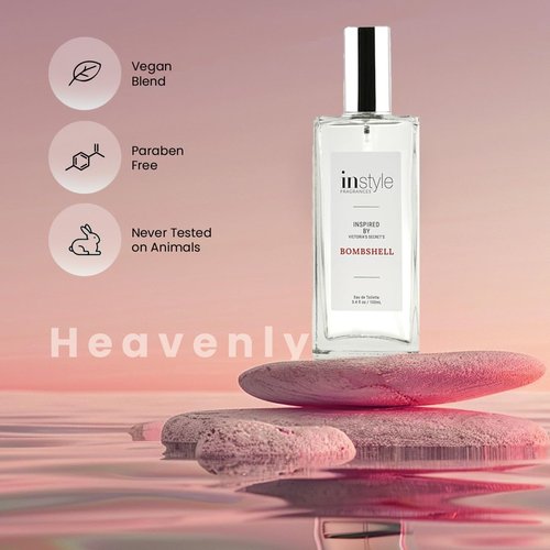 Instyle Fragrances | Women's Eau de Toilette Inspired by Victoria's Secret Bombshell - Clean & Vegan, 3.4 Fl Oz