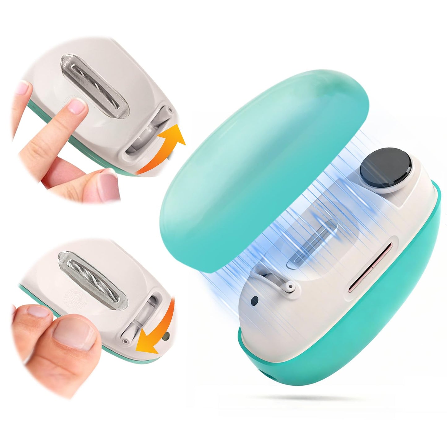 Electric Nail Clipper, Adjustable Blade Opening for Thick Nails, Electric Nail Clippers for Seniors & Adults, Baby Electric Nail Trimmer, Automatic Nail Clipper for Fingernail & Toe (Upgraded White)