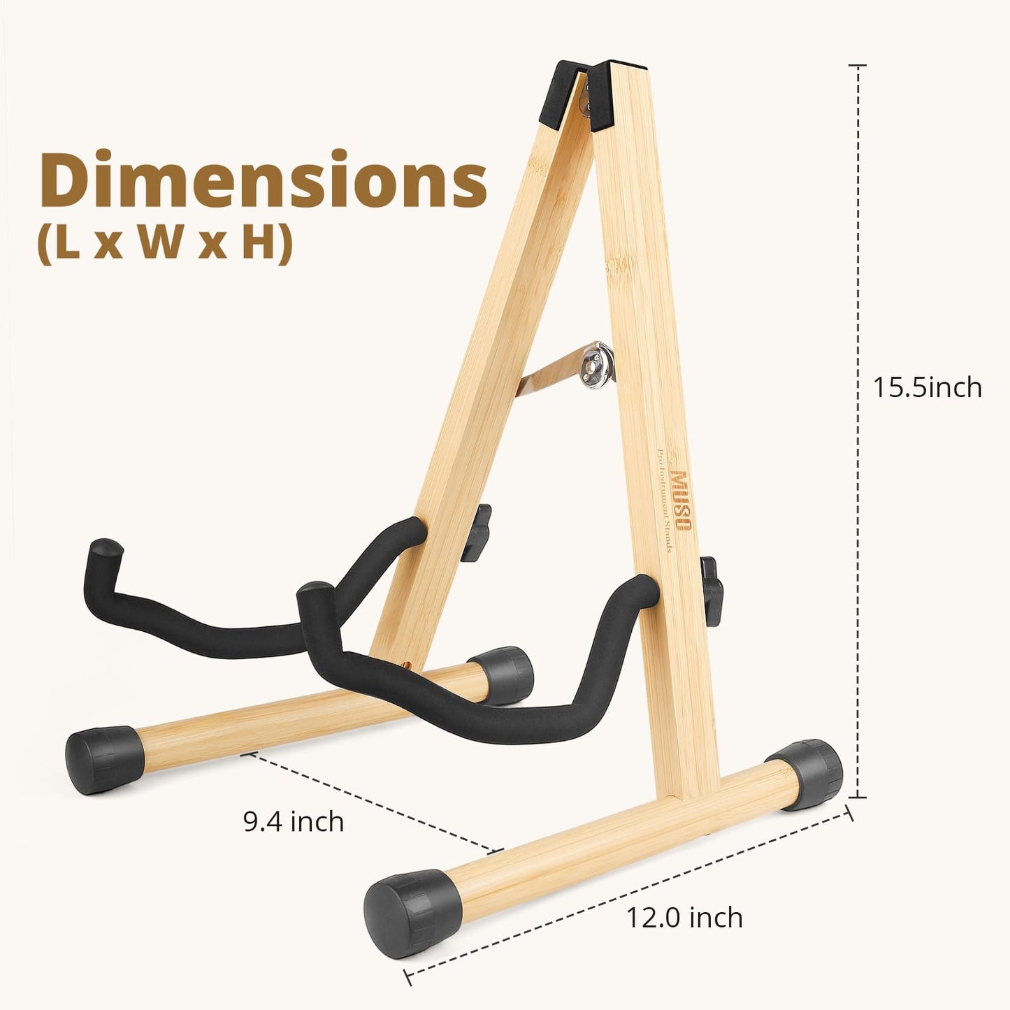 MUSO Guitar Stand,Acoustic Guitar Stand,Wood Classical Electric Guitar Stand,Foldable Bass Guitar Stand,Guitar Accessories also fit Bass,Violin,Ukulele(Acacia)