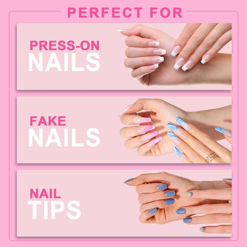Mevanchica Super Strong Nail Glue, Nail Tips & Acrylic Fingernails Brush Tip Applicator for Press On Nails, Extra Strong Long Lasting for False Nails