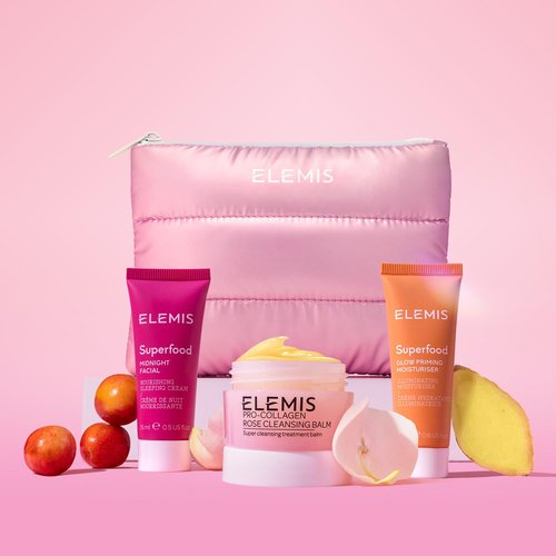ELEMIS Way To Glow Skincare Kit - Travel Set with Rose Cleansing Balm & Glow Priming Moisturizer