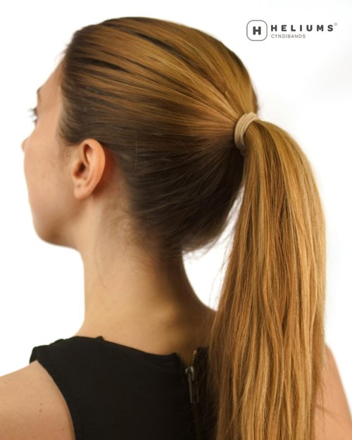 Heliums Thin Seamless Hair Ties - Dark Brown - 6mm Nylon No Damage Ponytail Holders, 1.75 Inch, Medium Hold for Thin to Normal Hair - 18 Pack
