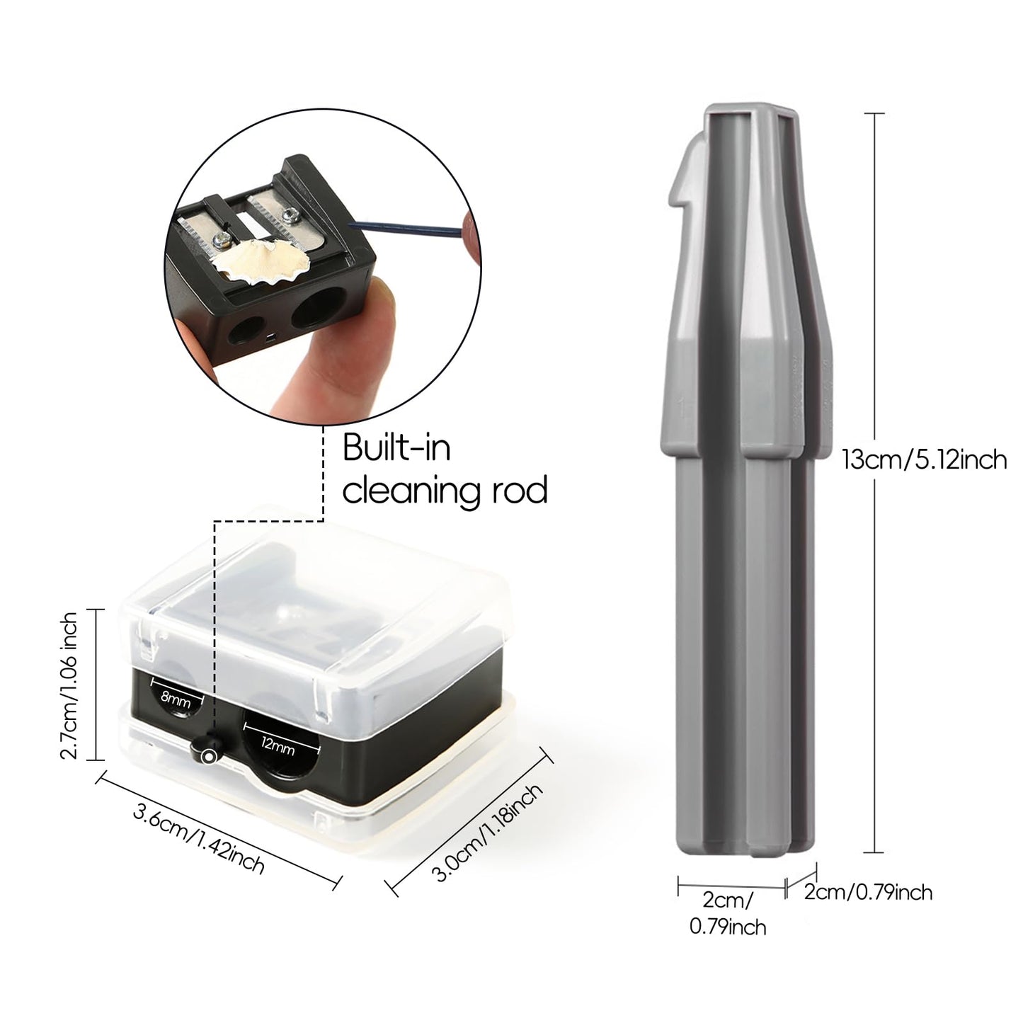 Eyebrow Pencil Shaper Cosmetic Sharpener - Eyeliner and Lip Liner Sharpener for Waterproof Peel Off Brow Pencils - Compact Duckbill-Shape Makeup Tools