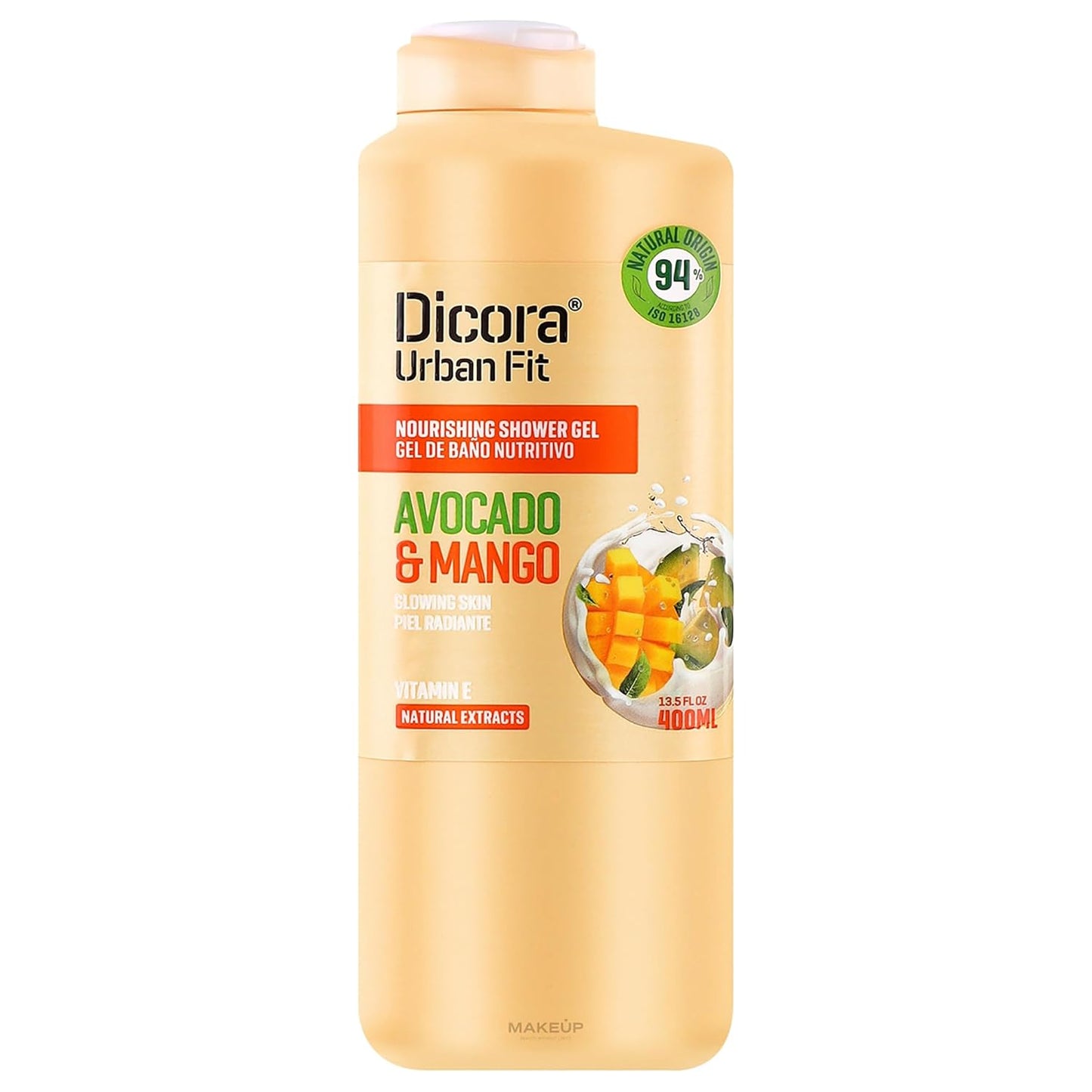 Dicora Urban Fit Nourishing Shower Gel - Extra Moisturizing Body Wash with Vitamin E - Avocado & Mango - 13.5 oz