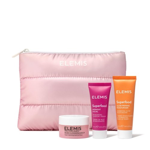 ELEMIS Way To Glow Skincare Kit - Travel Set with Rose Cleansing Balm & Glow Priming Moisturizer