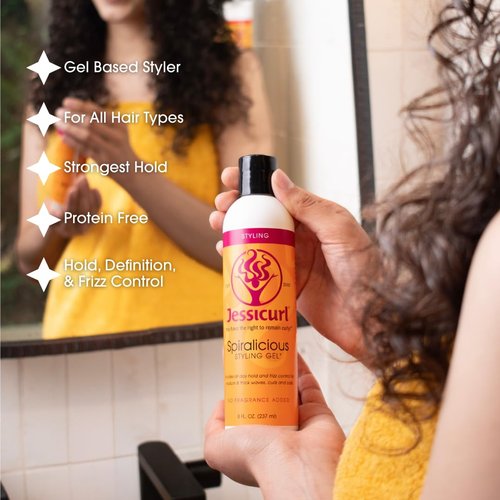 Jessicurl Spiralicious Gel - Island Fantasy, 8 Fl Oz | Curl Defining & Frizz Control for All Hair Types