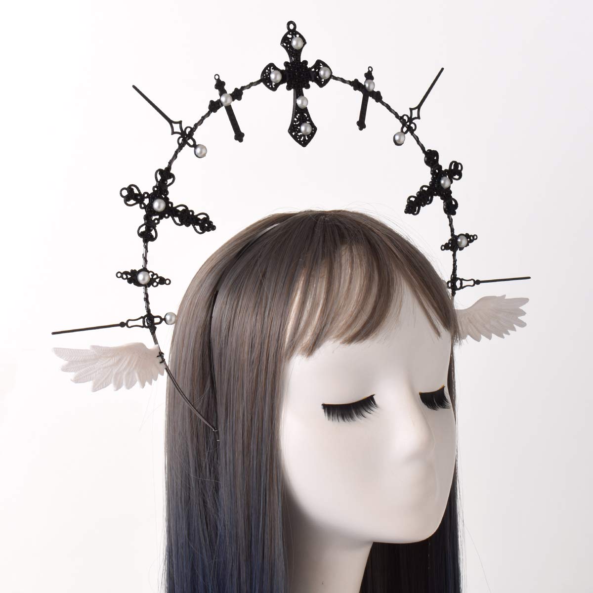 BLESSUME Mary Halo Crown Headband Goddess Headwear Halloween Costume Headpiece Headdress for Cosplay Party (M) Multicoloured