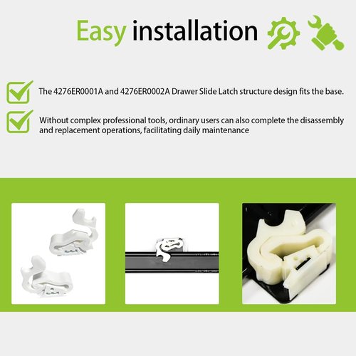 LG Electronics Pedestal Drawer Slide Latch Kit - Left & Right Replacement Assembly for Dryers
