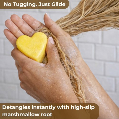 Morava Conditioner Bar for Curly Hair - Deep Conditioning with Marshmallow Root & Shea | Eco-Friendly, Silicone-Free