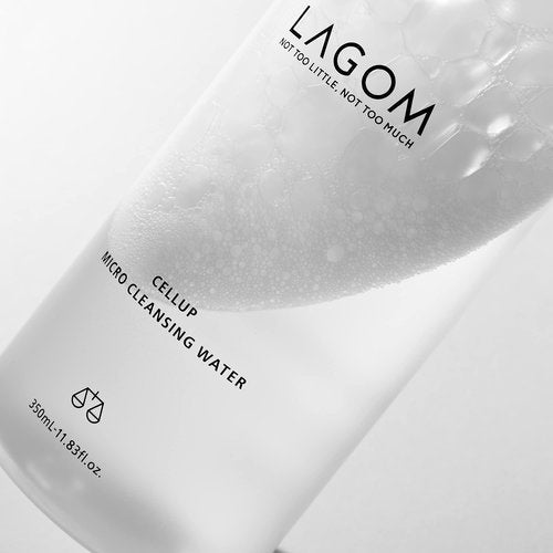 LAGOM Cellup Micro Cleansing Water, Natural Micellar, Moisturizing Face Wash, Facial Cleanser for All Skin Type 11.83 Fl Oz