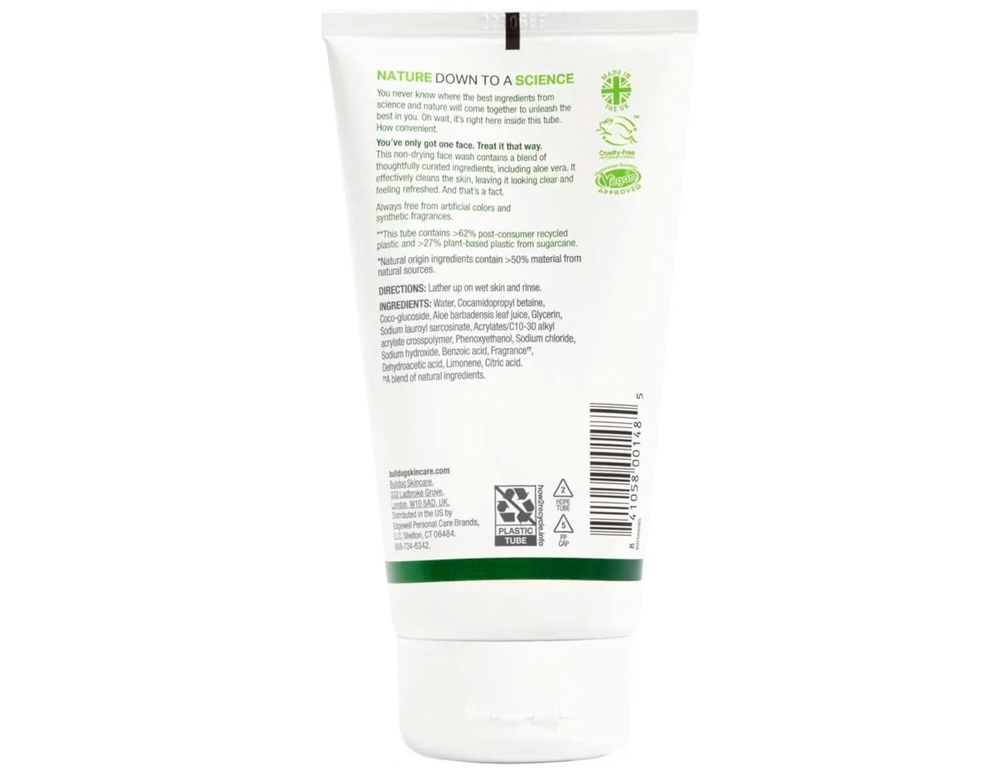 Bulldog Natural Skincare Face Wash for Men - Refreshing Cleanser, 5 Oz