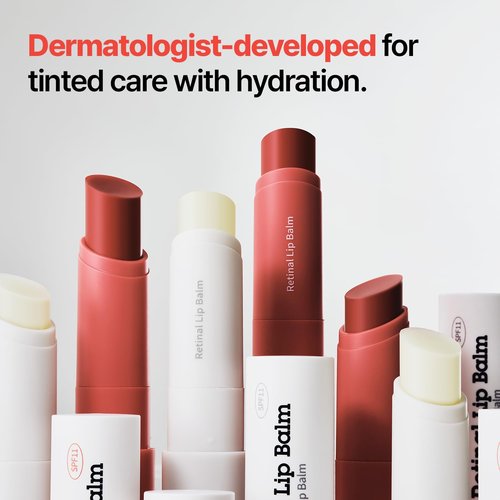 Dr.Different Retinal Lip Balm Tinted, Anti-Wrinkle Lip Treatment with Deep Hydration & Long-Lasting Moisture, K-Skincare made by Korean Dermatologist, 0.14oz