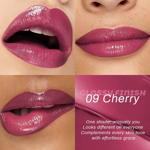 HHLTOH Cherry Honey Lipstick Tinted Lip Balm - Shine Moisturizing Lipstick for Women, Natural Nourishing Hydrating Lip Gloss Stain for Dry Lips, Tint Sheer Lightweight Makeup, Vegan - 1Pc #09 Cherry