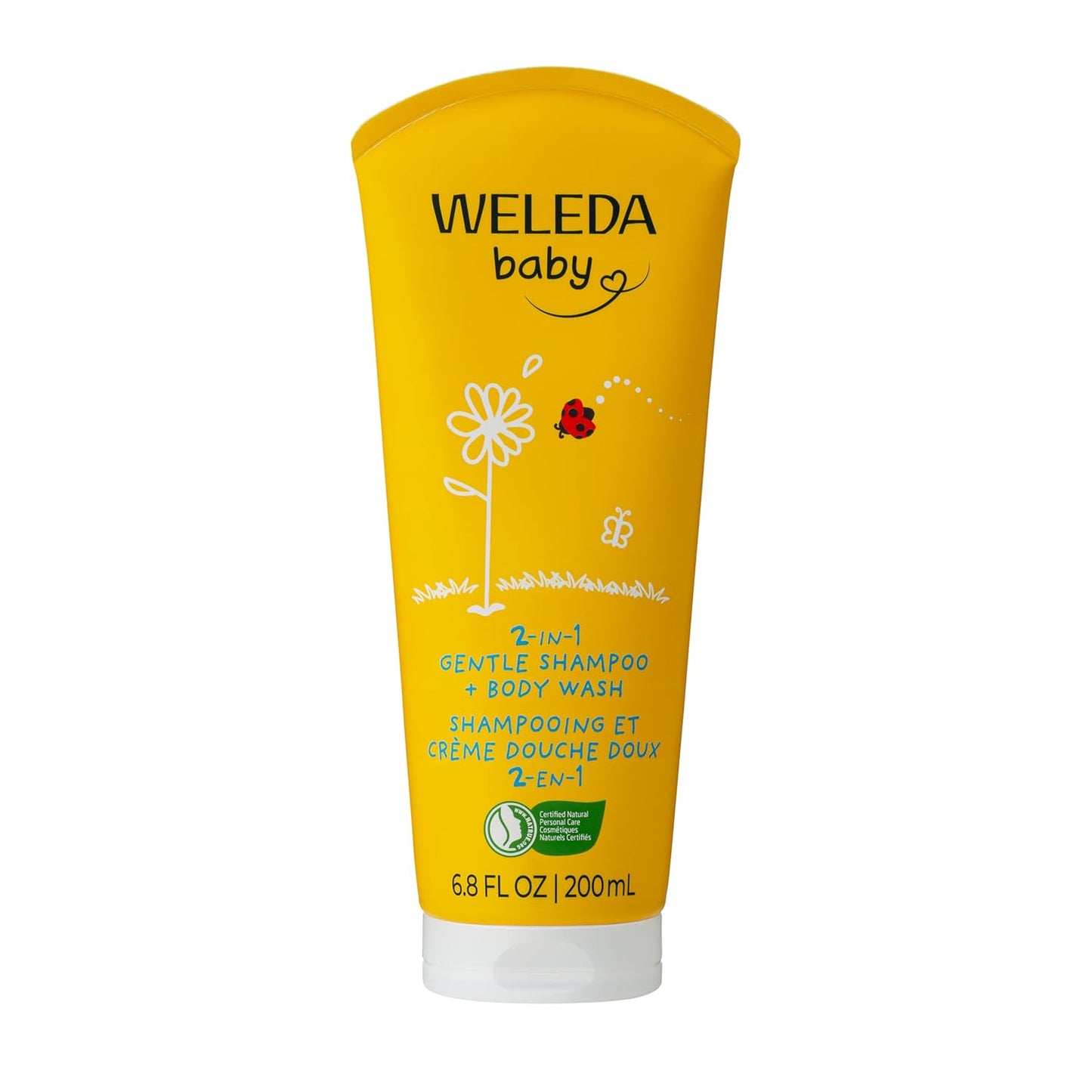 Weleda Baby Calendula 2-in-1 Gentle Shampoo & Body Wash - Plant-Rich Cleanser, 6.8 Fl Oz