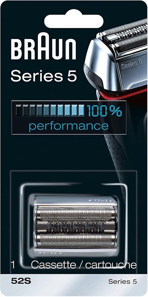 Braun Series 5 52S Shaver Replacement Foil & Trimmer Head - Ultra-Active-Lift & CrossHair Design, Silver