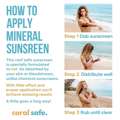 Coral Safe Reef Safe Sunscreen SPF 50 - Biodegradable Mineral Face Stick, TSA Approved, 80 Min Water Resistant