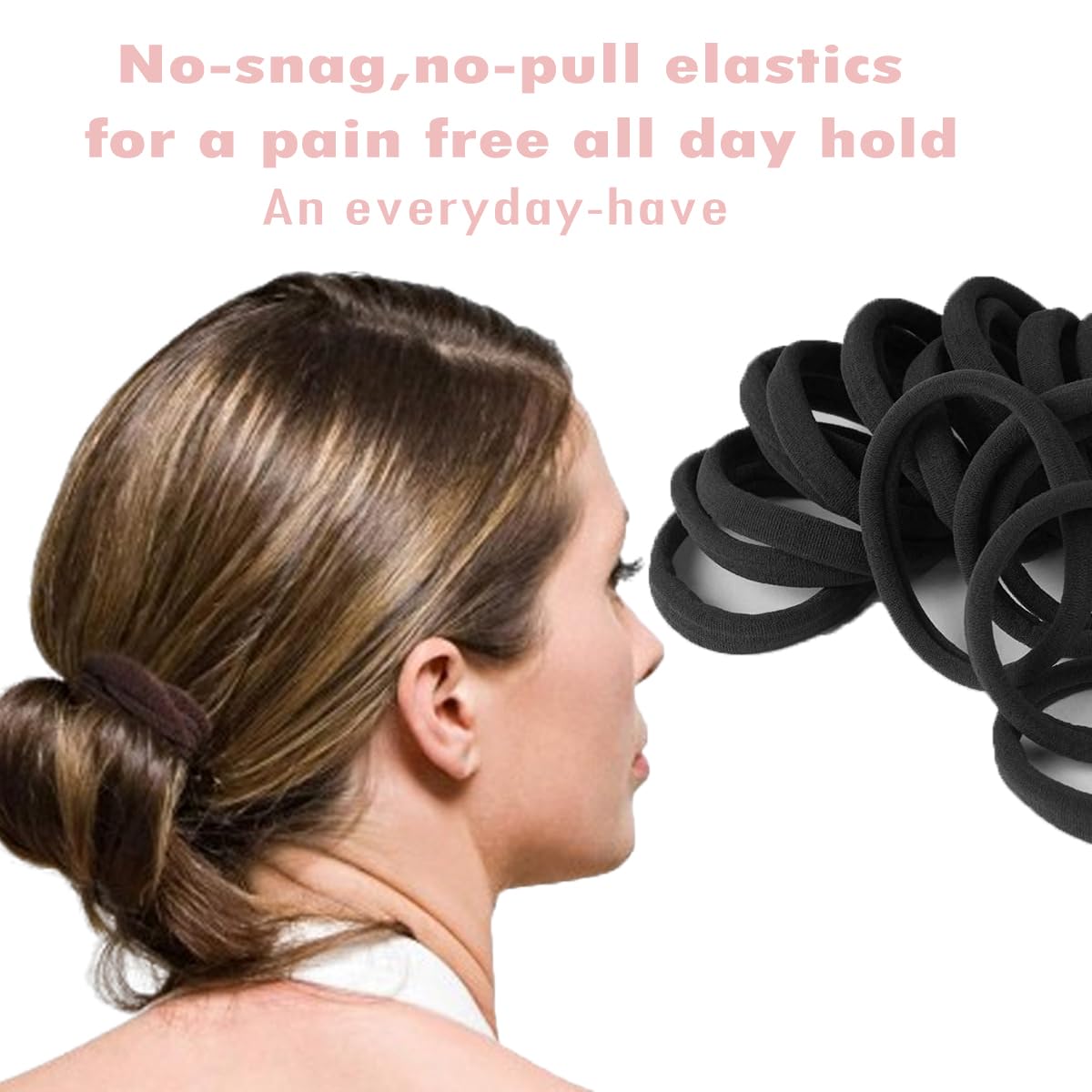Vrose Flosi Hair Ties No Damage - Strong Stretchy No Breakage SnagFree Hair Bands | Soft Nylon Thick Ponytail Holders Hair Elastics for Everyday Hairstyles | Ideal Gifts for Women Teens Girs 20pcs