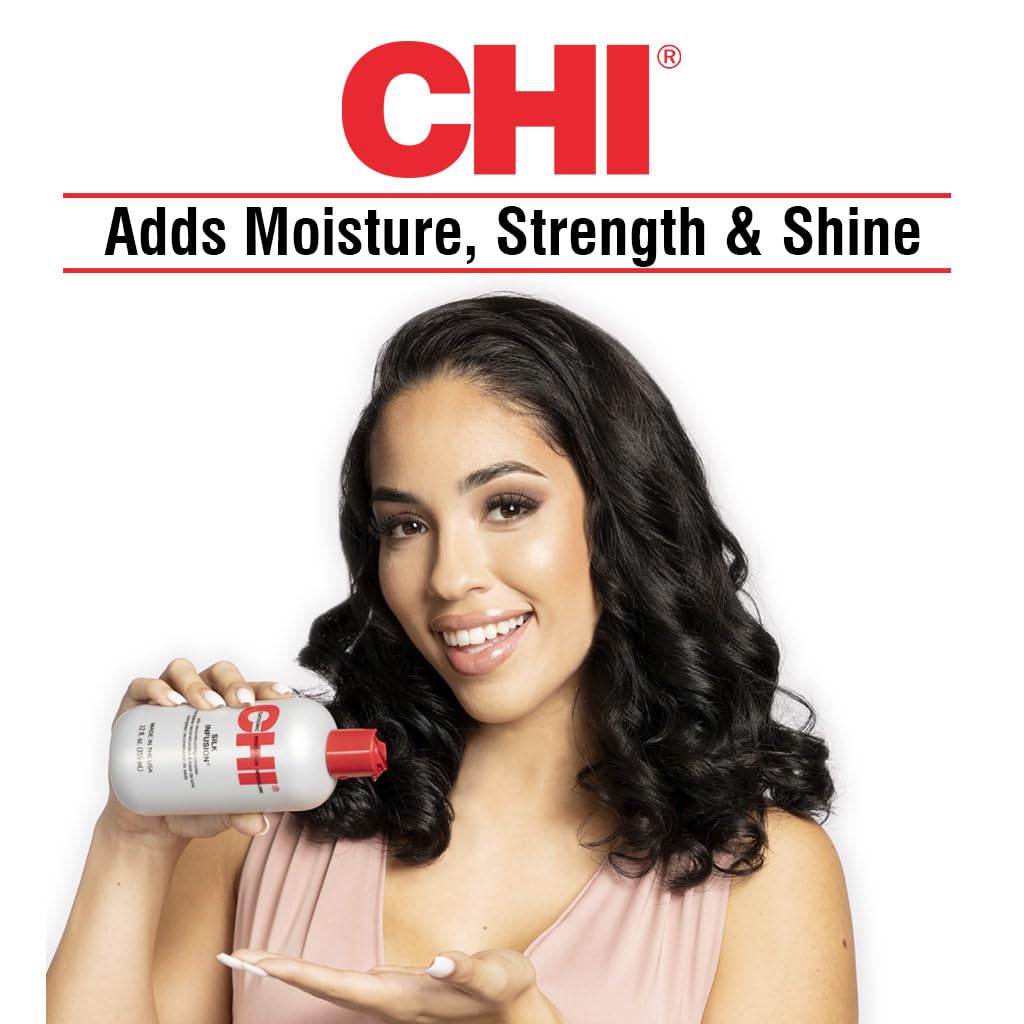 CHI Infra Silk Infusion - Leave-In Treatment for Strengthening & Protecting All Hair Types | Alcohol-Free, 12 Oz (Pack of 2)