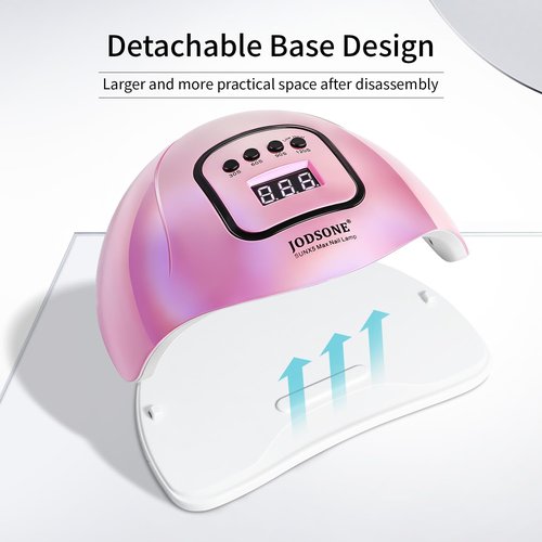 JODSONE Pink U V Nail Lamp for Gel Nail Polish Manicure Light with 4 Timers & Automatic Sensor Nail Dryer Curing LED Light