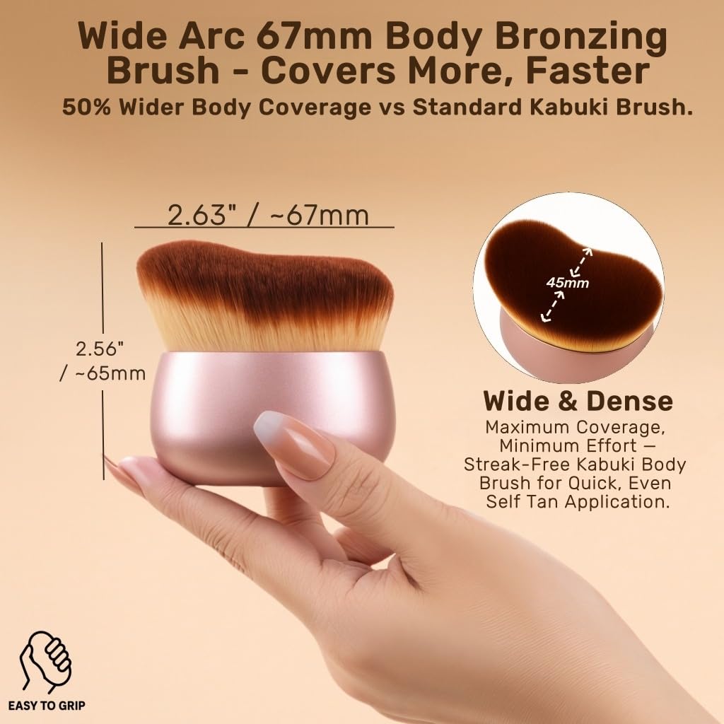 Skiennix Self Tanner Brush - Extra Large Kabuki Applicator for Streak-Free Tanning | Flawless Coverage on Body & Face