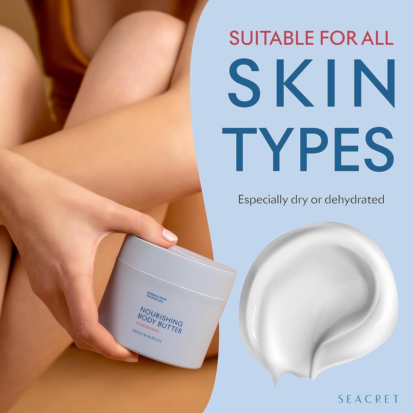SEACRET Minerals Dead Sea Body Butter - Ultra-Rich Moisturizing Cream with Shea Butter & Coconut Oil | 8.5 fl. oz.