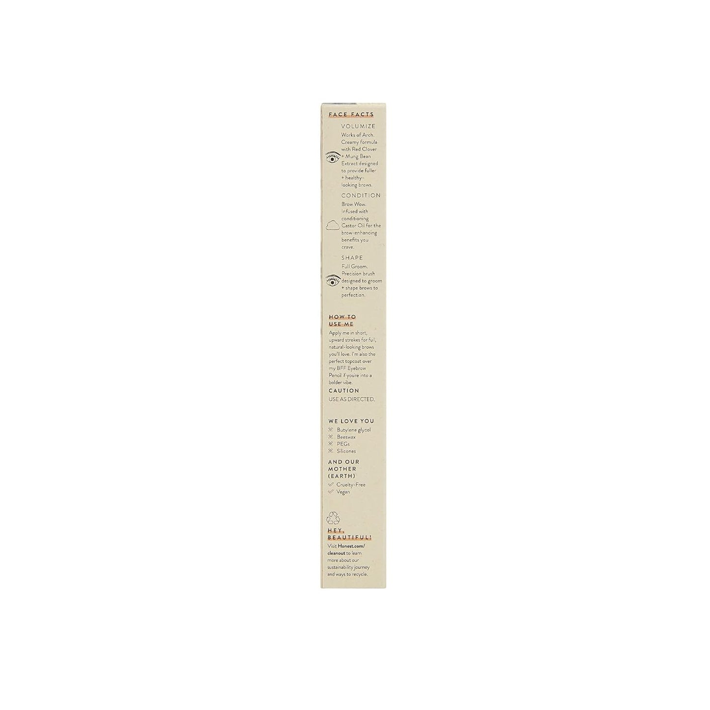 Honest Beauty Brow Gel - Fuller Looking Brows with Castor Oil & Red Clover | EWG Verified, Vegan, 0.05 fl oz