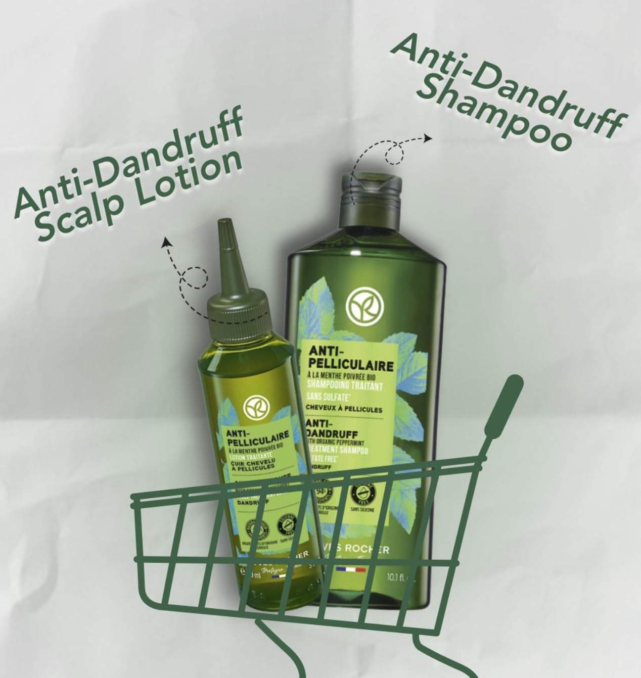 Yves Rocher Anti-Dandruff Scalp Lotion with Organic Peppermint Extract 14-Day Anti-Relapse Effect 150 ml./5 fl.oz.