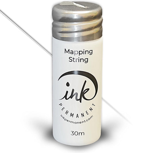 Skiennix Permanent White Brow Mapping String - Pre-Inked 100 Ft for Microblading & Eyebrow Shaping