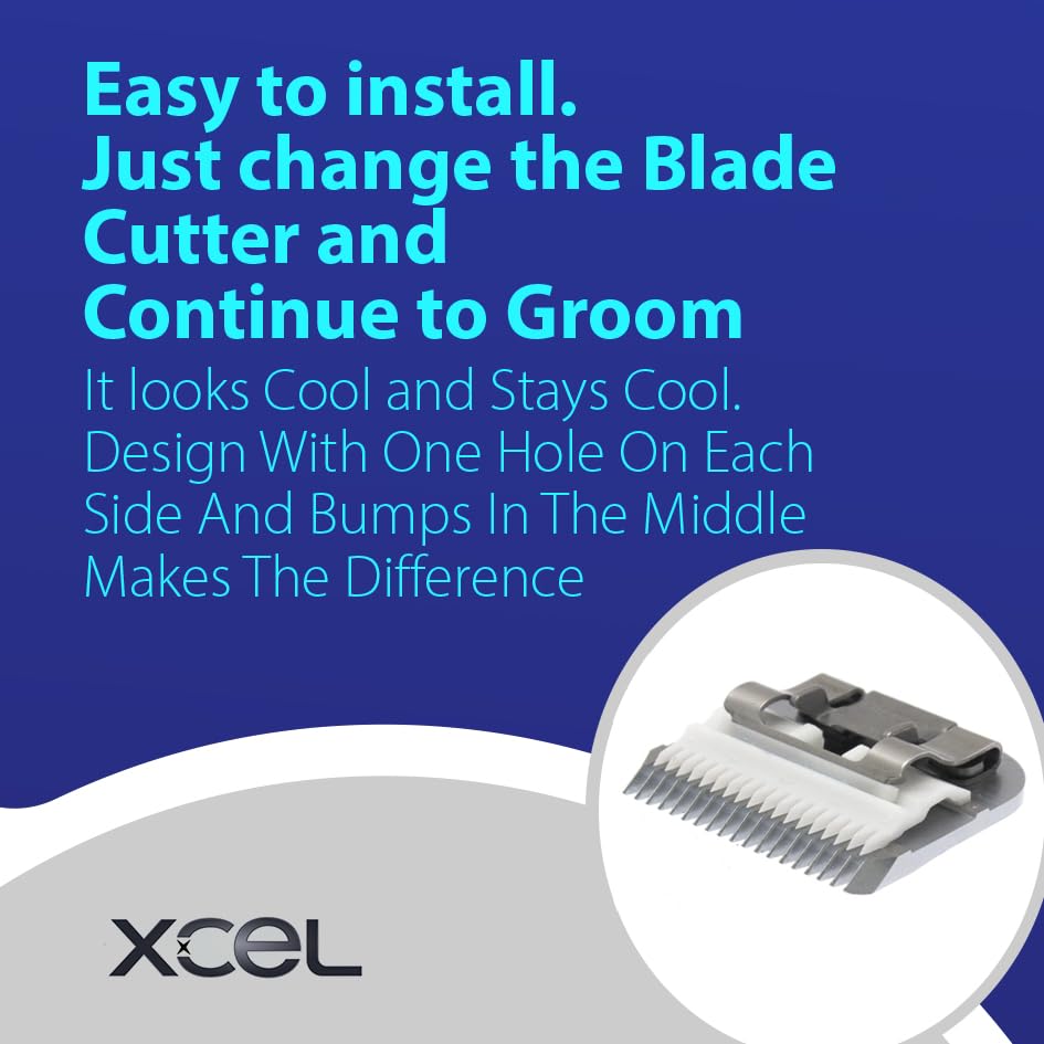 XCEL Ceramic Medium Cutter Blade Compatible with Andis, Oster A5 and Walh KM Series (1)