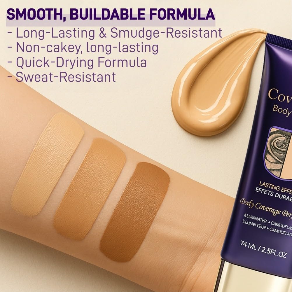 Skiennix Waterproof Body Concealer - Buildable Coverage for Uneven Skin Tone | Long-Lasting Finish