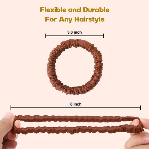 6PCS Silk Scrunchies, Elastic Mulberry Silk Hair Ties, 100% Scrunchies for Women Girls, Elastic Ponytail Holders No Damage