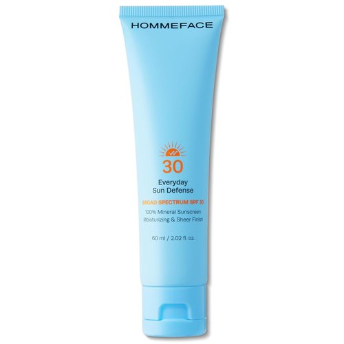 HOMMEFACE Everyday Sun Defense SPF 30 | Broad Spectrum Mineral Face Moisturizer, Reef-Safe, 2.02 Fl. Oz.