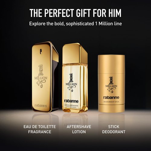 Rabanne 1 Million Deodorant Stick for Men - Long-Lasting Luxury Fragrance with Leather & Spice, 2.2 oz