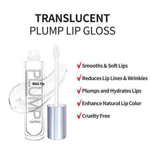 Music Flower Lip Plumper - Achieve Softer, Fuller Lips with Moisturizing Clear Gloss Formula